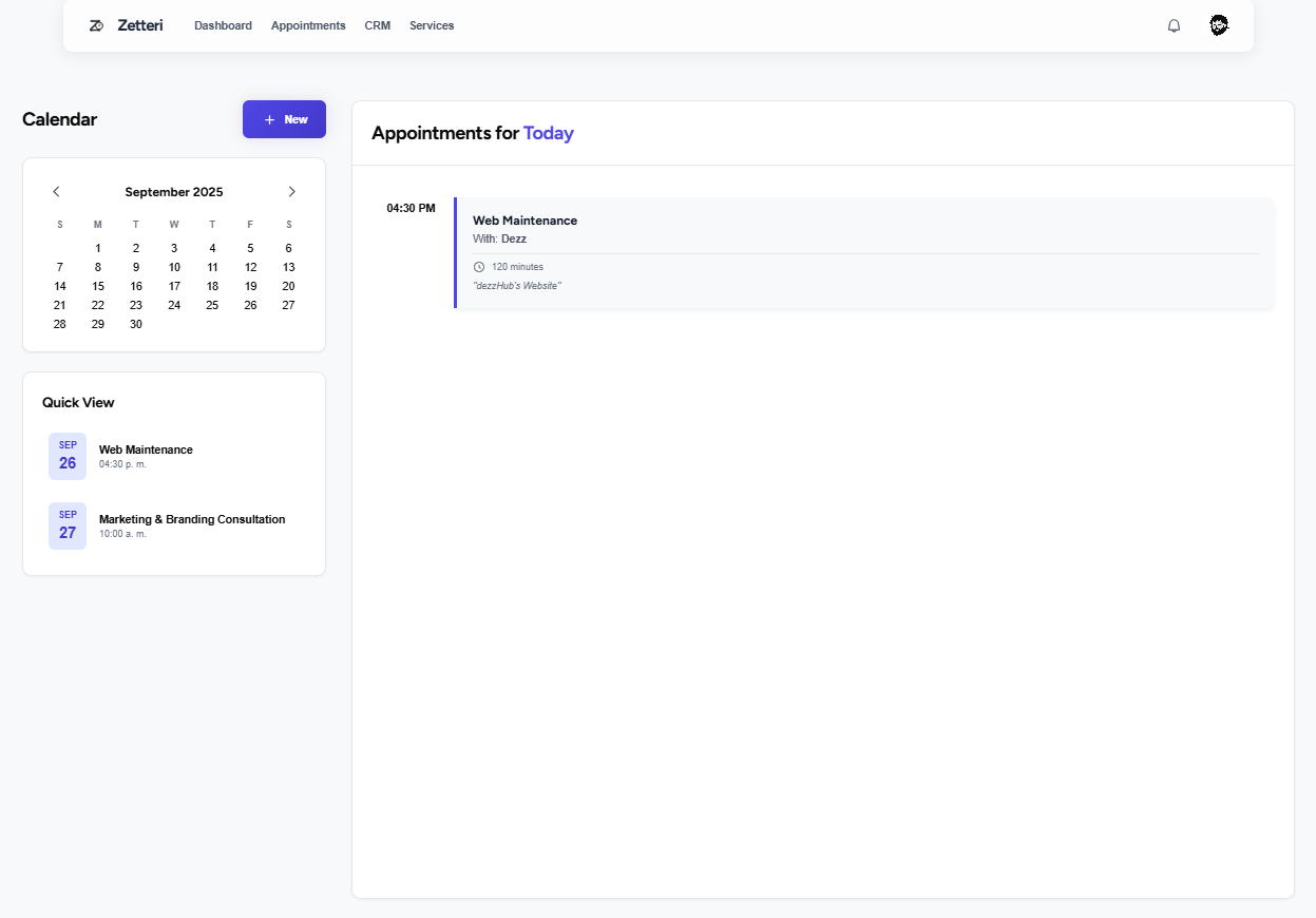 Appointments feature